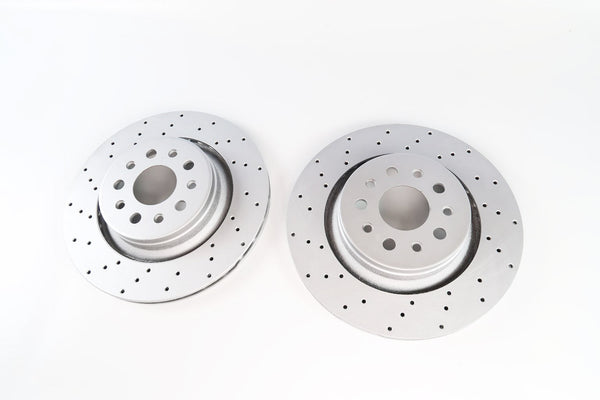 Maserati Levante rear drilled brake disc rotors upgrade TopEuro #1225