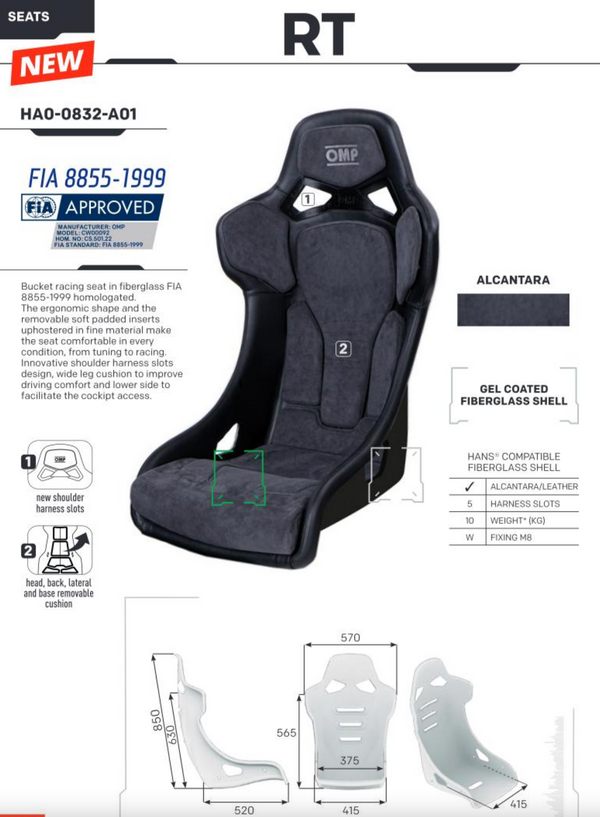 OMP RT SEAT FIA 8855-1999 - ModMyEuro