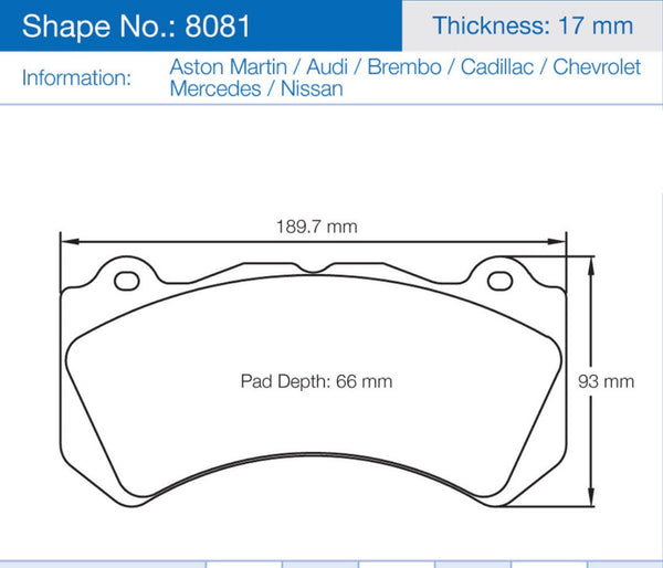 Pagid Racing Brake Pads 8081 - ModMyEuro