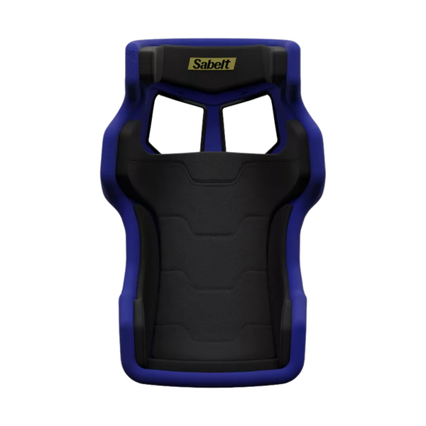 Blue and black seat front facing
