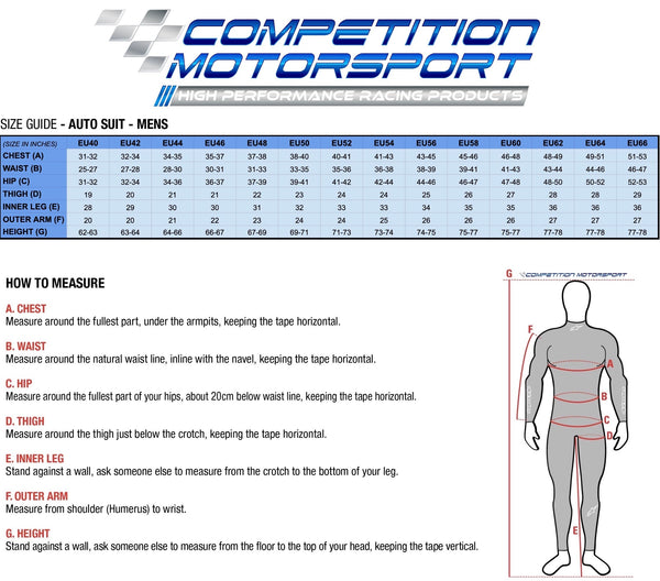 Alpinestars GP Tech v4 Race Suit FIA SIZE CHART Image