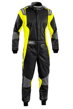 Sparco Futura Race Suit Black / Yellow  Front Image