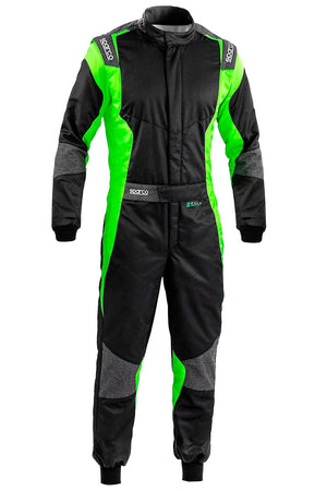 Sparco Futura Race Suit Black / Green Front Image
