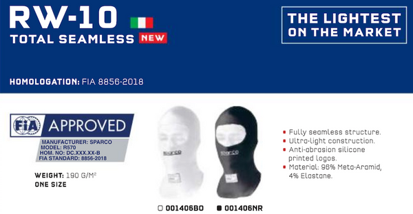 Sparco RW-10 Seamless Nomex Balaclava - ModMyEuro