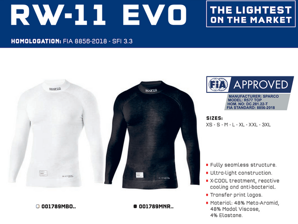 Sparco RW-11 Seamless Nomex Fireproof Shirt - ModMyEuro