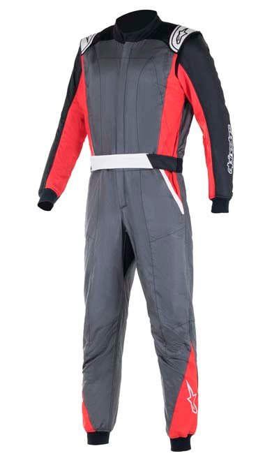 Alpinestars Atom Fire Suit - Competition MotorsportAlpinestars Atom Race Suit Black / Red Front Image