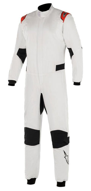 Alpinestars Hypertech v2 Race Suit - Competition Motorsport White Front ImageAlpinestars Hypertech v2 Race Suit White / Red Front Image