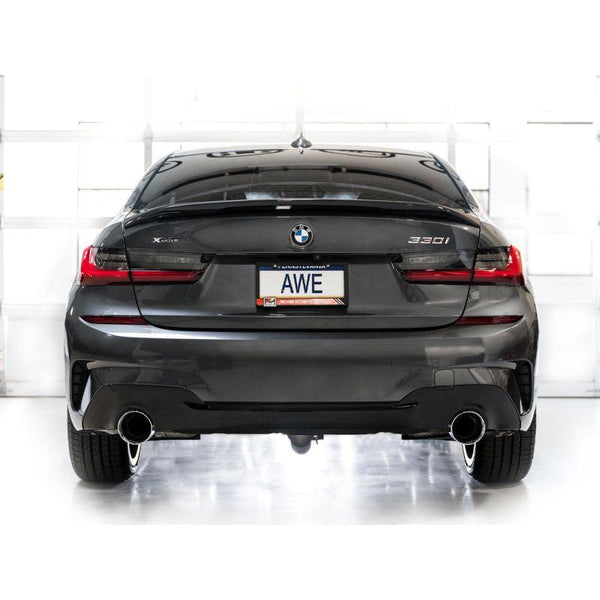 AWE 19-23 BMW 330i / 21-23 BMW 430i Base G2X Touring Axle Back Exhaust - Chrome Silver - ModMyEuro