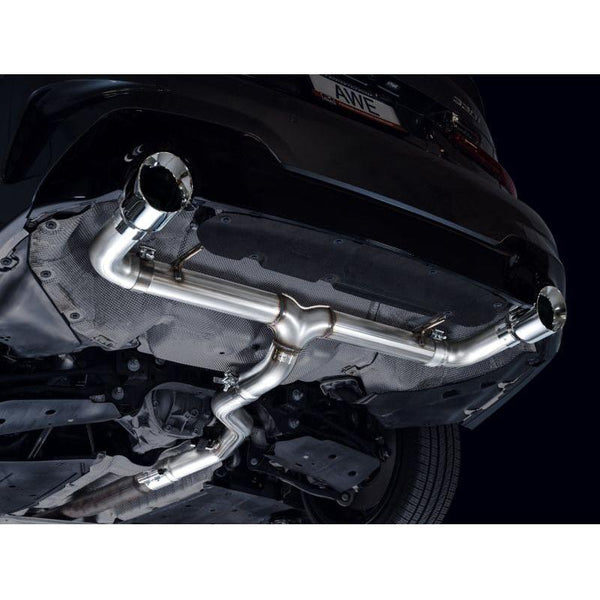 AWE 19-23 BMW 330i / 21-23 BMW 430i Base G2X Track Edition Axle Back Exhaust - Chrome Silver - ModMyEuro