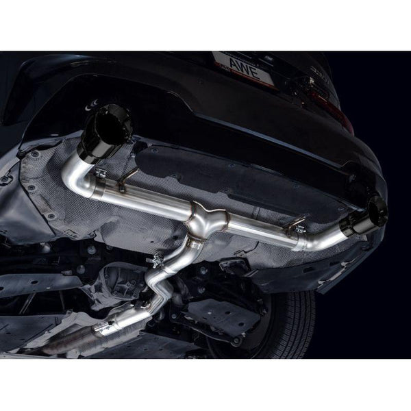 AWE 19-23 BMW 330i / 21-23 BMW 430i Base G2X Track Edition Axle Back Exhaust - Diamond Black - ModMyEuro