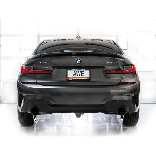 AWE 19-23 BMW 330i / 21-23 BMW 430i Base G2X Track Edition Axle Back Exhaust - Diamond Black - ModMyEuro