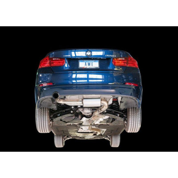 AWE Tuning 13-18 BMW 320i (F30) Touring Edition Exhaust w/ Perfomance Mid Pipe - Diamond Black Tips - ModMyEuro