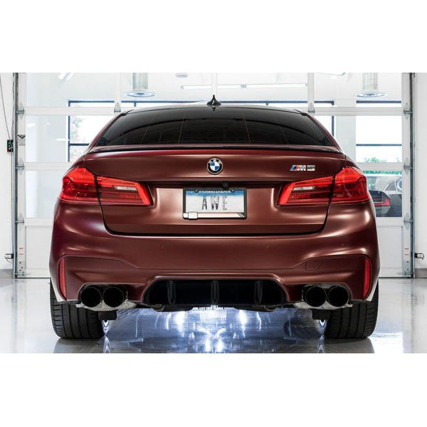 AWE Tuning 18-19 BMW F90 M5 SwitchPatch Cat-Back Exhaust- Black Diamond Tips - ModMyEuro