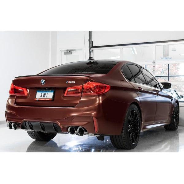 AWE Tuning 18-19 BMW F90 M5 SwitchPatch Cat-Back Exhaust- Black Diamond Tips - ModMyEuro