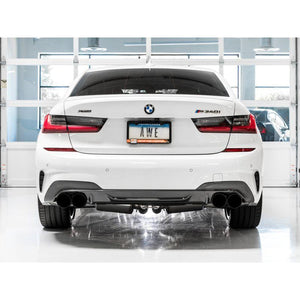 AWE Tuning 2019+ BMW M340i (G20) Resonated Touring Edition Exhaust - Quad Diamond Black Tips - ModMyEuro