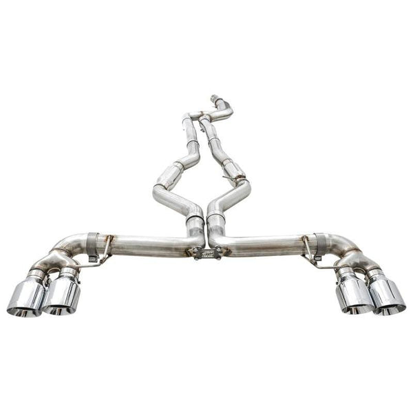 AWE Tuning 2019+ BMW M340i (G20) Track Edition Exhaust - Quad Chrome Silver Tips - ModMyEuro