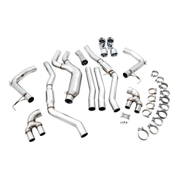 AWE Tuning 2019+ BMW M340i (G20) Track Edition Exhaust - Quad Chrome Silver Tips - ModMyEuro