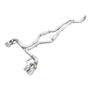 AWE Tuning 2019+ BMW M340i (G20) Track Edition Exhaust - Quad Chrome Silver Tips - ModMyEuro