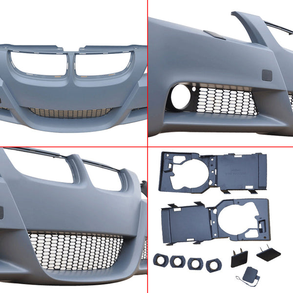 Fits 06-08 BMW E90 3-Series Pre-LCI M-Tech Style Front Bumper Cover Conversion