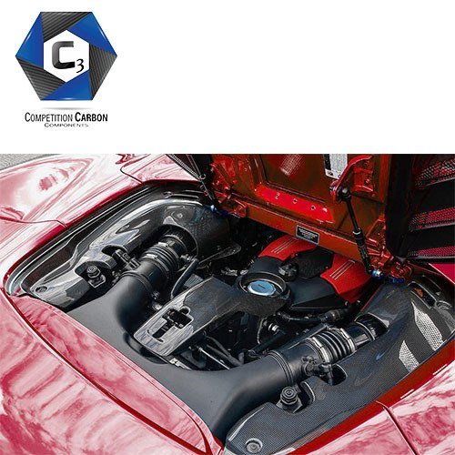 C3 Carbon Ferrari 488 Spider Carbon Fiber Engine Trim - Competition Motorsport