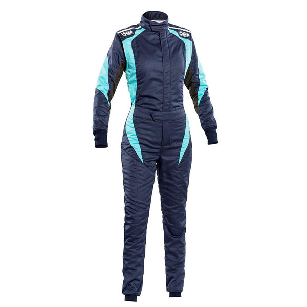 OMP First ELLE Women's Driver Suit Blue / Teal Front Image