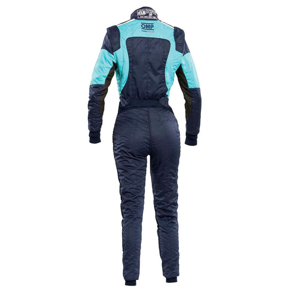 OMP First ELLE Women's Driver Suit Blue / Teal Back Image