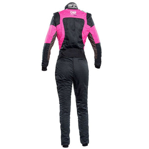 OMP First ELLE Women's Driver Suit Black / Pink Back Image