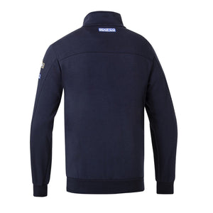 Back view of Sparco Martini Half Zip Jacket in solid navy with Sparco logo on collar –Image