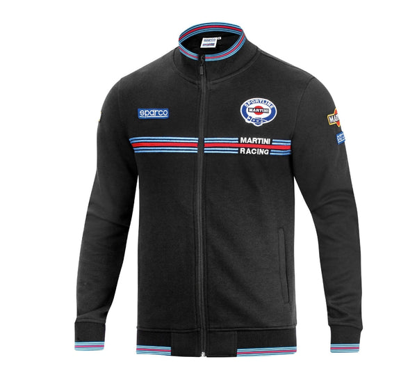 Sparco Martini Racing Full Zip Jacket black front view, white background