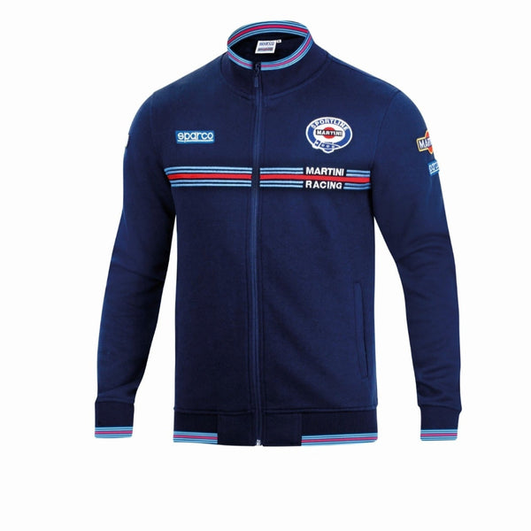 Sparco Martini Racing Full Zip Jacket navy front view, white background