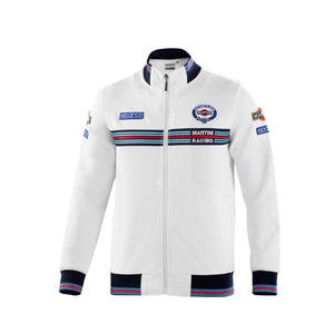 Sparco Martini Racing Full Zip Jacket white front view, white background