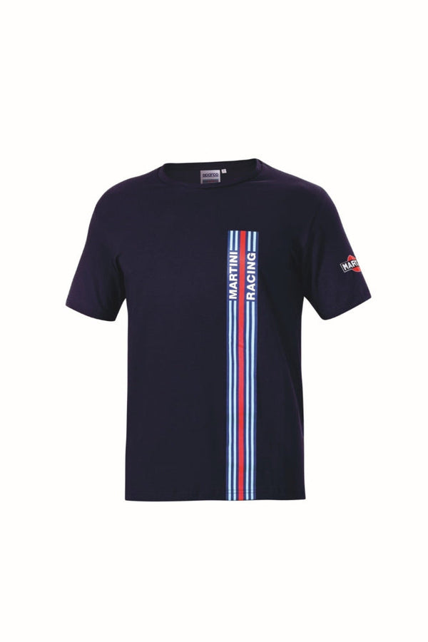 Sparco Martini Racing Stripes T-Shirt in navy with vertical Martini livery

