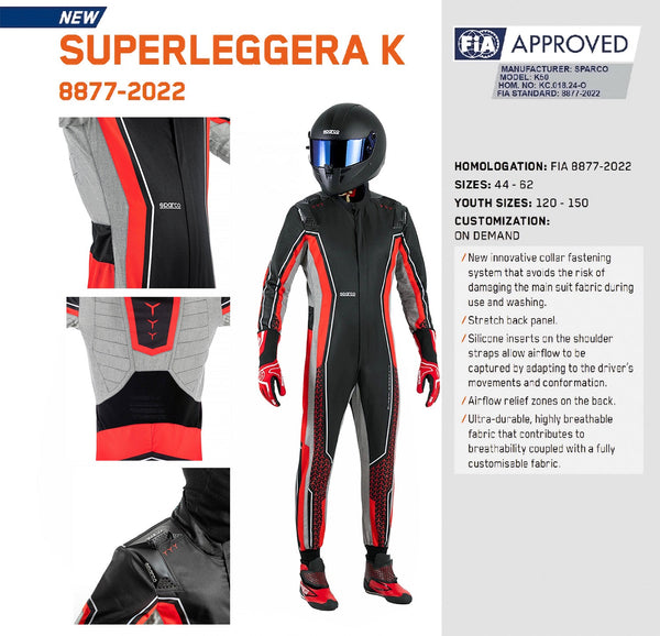 Sparco Superleggera K Kart Racing Suit FIA 8877-2022 - ModMyEuro