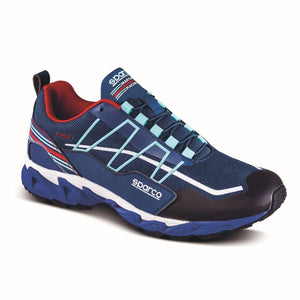Sparco Torque Martini Shoe front angle with blue and red livery