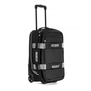 Sparco Travel roller carry-on racing gear bag in Black and Silver